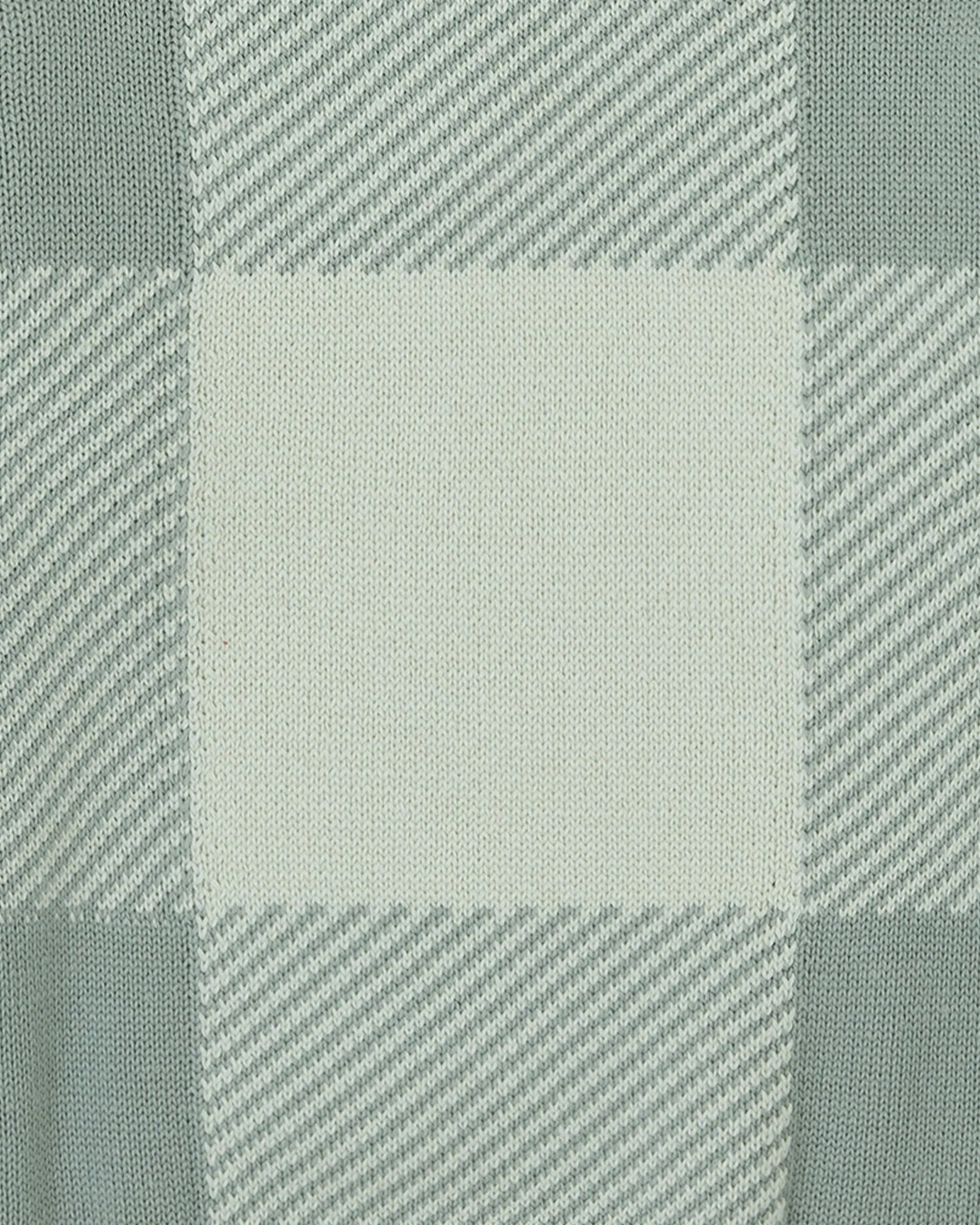 Tutto Piccolo sea green check sweater layered over gingham shirt