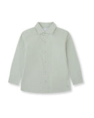 Tutto Piccolo boys sea green gingham shirt front view