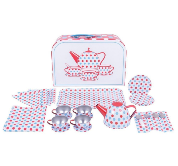 Big Jigs Childrens Unisex Spotted Tea Set In A Case