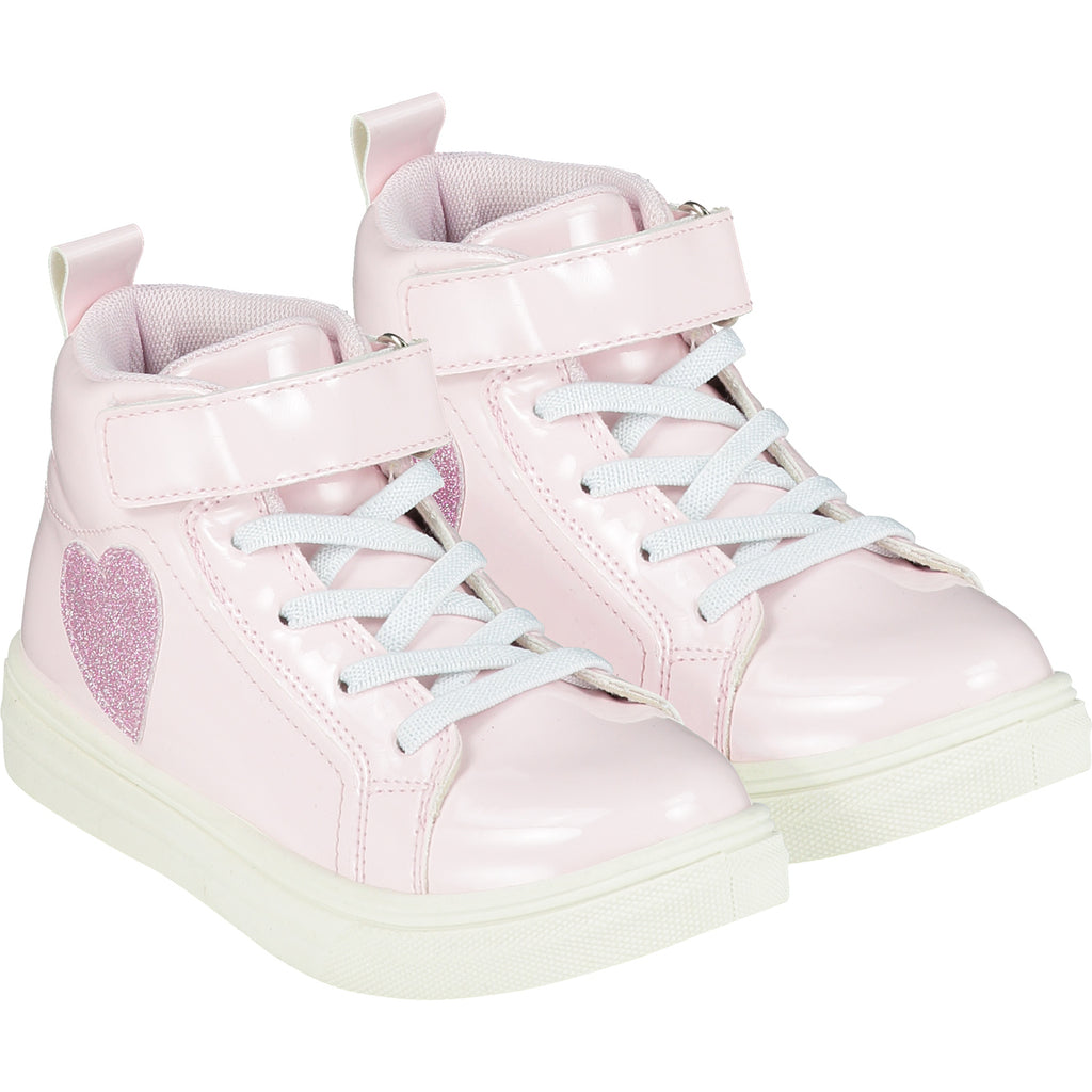 A Dee Pink Sweetheart Glitter High Top Trainers