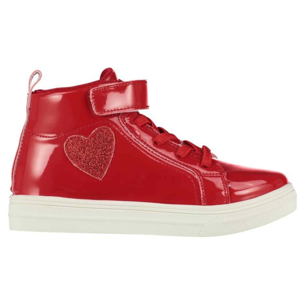 A Dee Red Sweetheart Glitter High Top Trainers