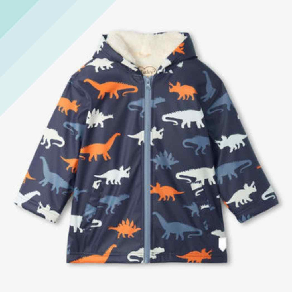 Hatley Dinosaur Silhouettes Boys Blue Colour Changing Waterproof Jacket