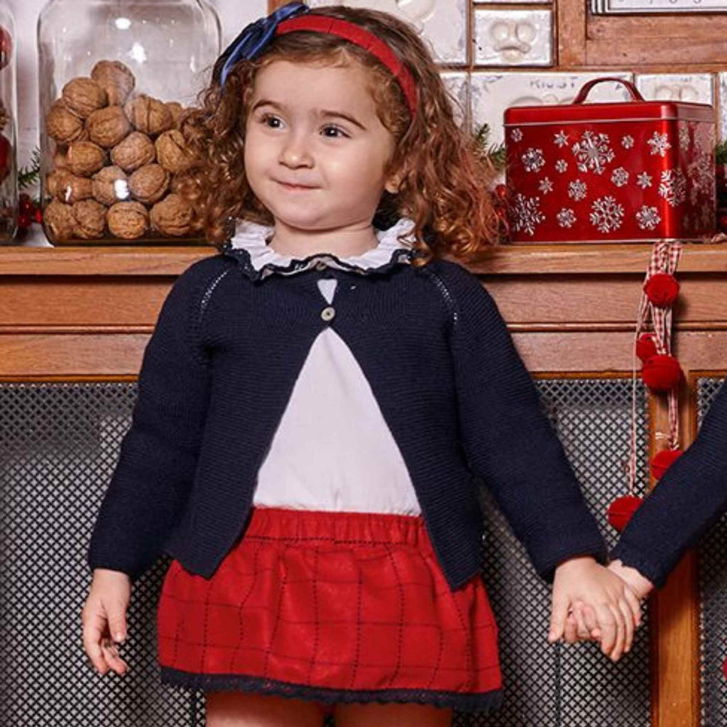 Juliana Baby Girls Red & Navy 3pce Outfit Set