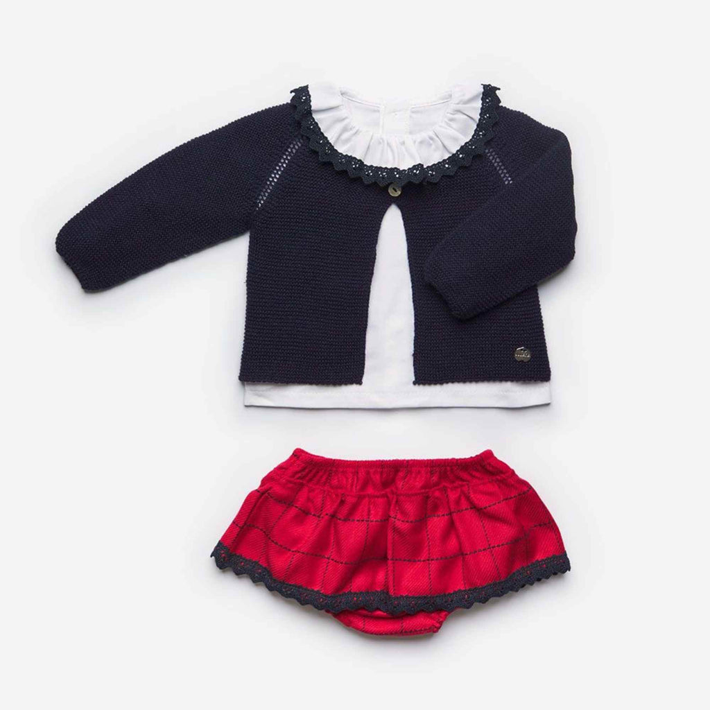 Juliana Baby Girls & Toddler Red/Navy Outfit Set