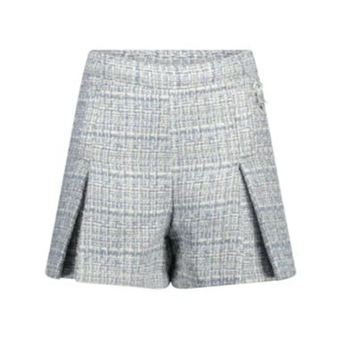 Le Chic Dons Girls Blue Dressy Tweed Shorts