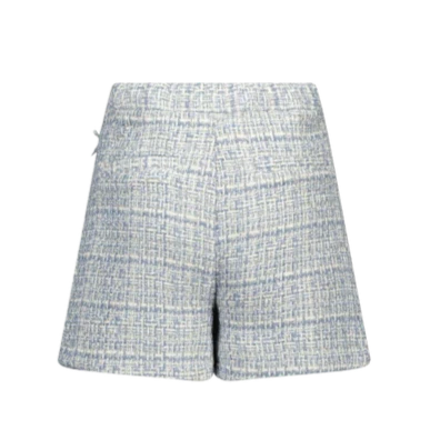 Le Chic Dons Girls Blue Dressy Tweed Shorts From Back