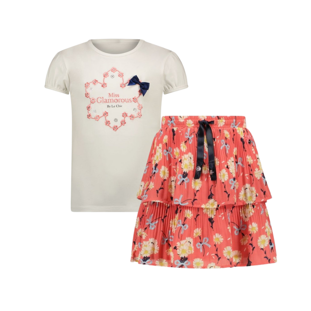 Le Chic Girls Floral Print Confirmation Outfit