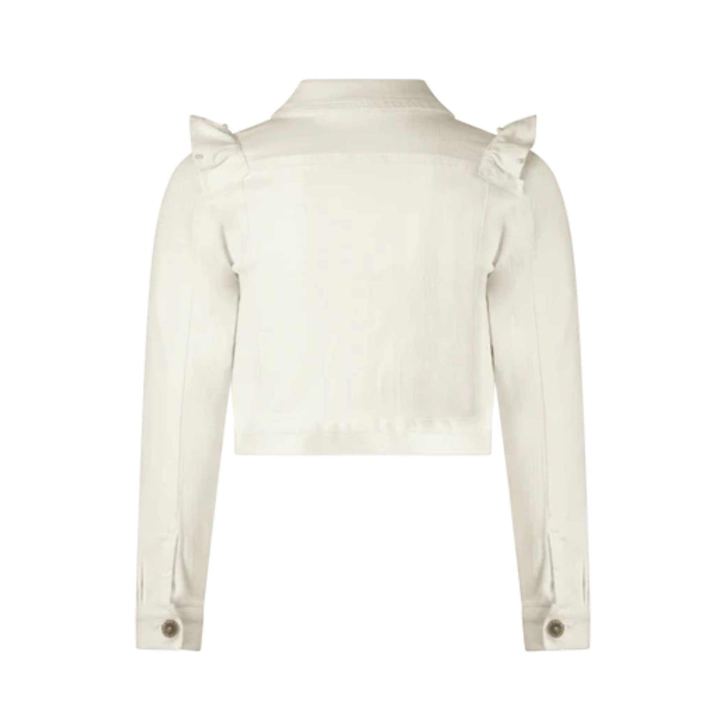 Le Chic Ally Off White Denim Jacket From Back