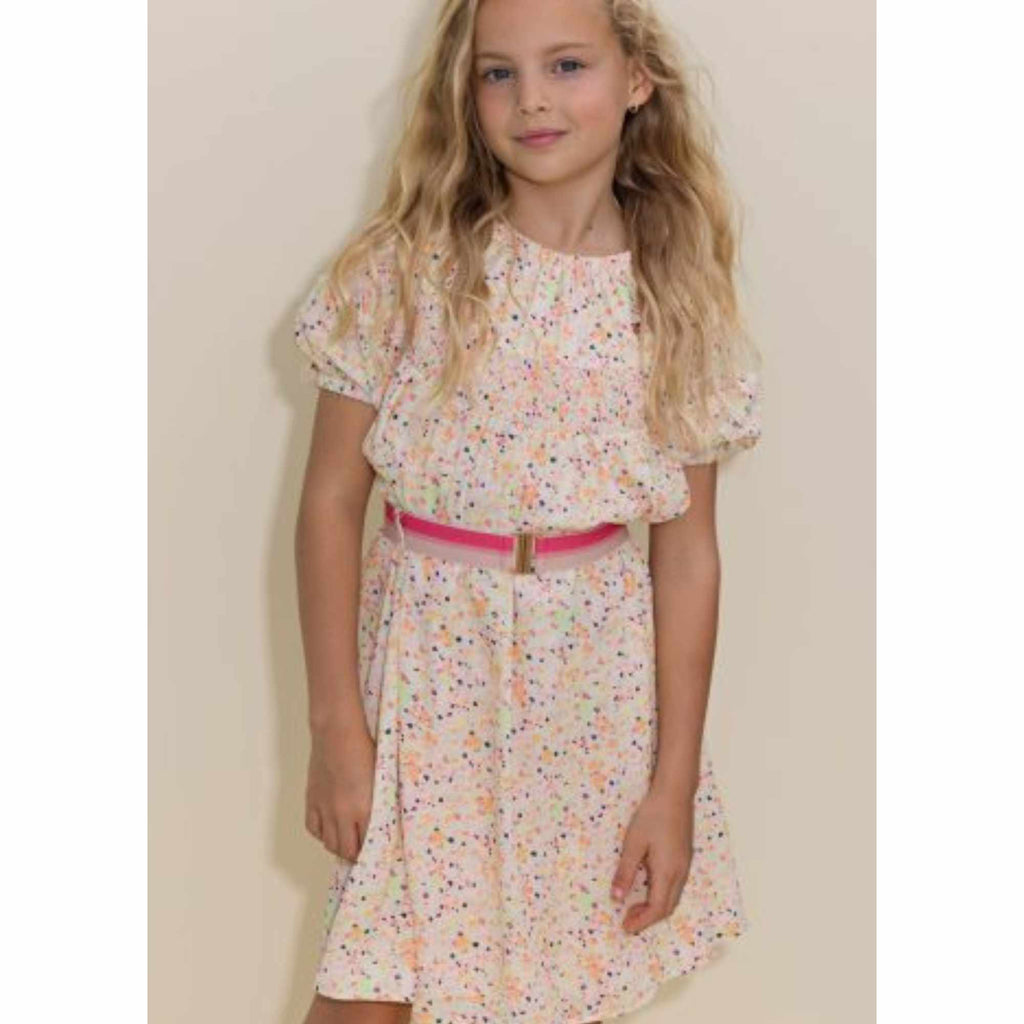 NoNo Manil Girls Floral Belted Smock Dress